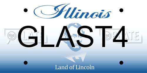 GLAST4 Illinois License Plate