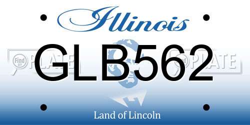 GLB562 Illinois License Plate