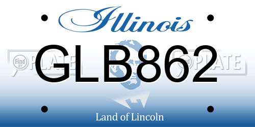 GLB862 Illinois License Plate