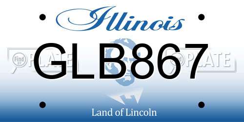 GLB867 Illinois License Plate