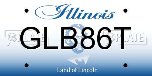 GLB86T Illinois License Plate