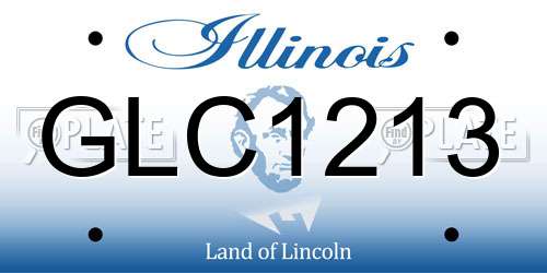 GLC1213 Illinois License Plate