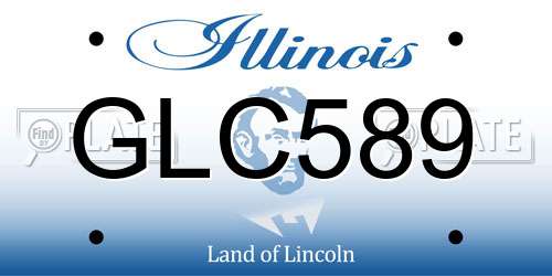 GLC589 Illinois License Plate