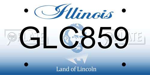 GLC859 Illinois License Plate
