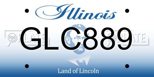 GLC889 Illinois License Plate