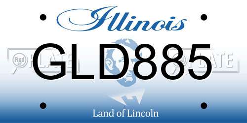 GLD885 Illinois License Plate