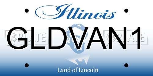 GLDVAN1 Illinois License Plate