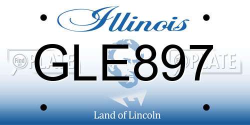 GLE897 Illinois License Plate