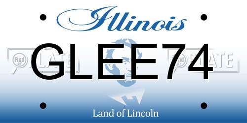 GLEE74 Illinois License Plate