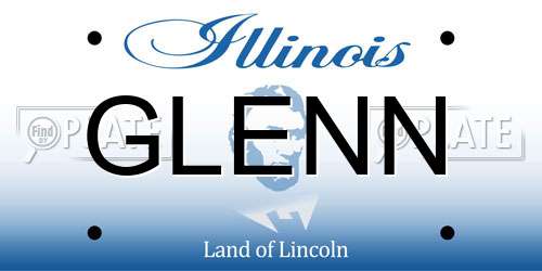 GLENN Illinois License Plate
