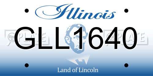 GLL1640 Illinois License Plate