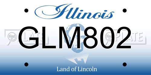 GLM802 Illinois License Plate