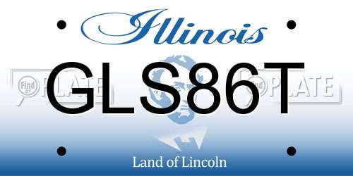 GLS86T Illinois License Plate