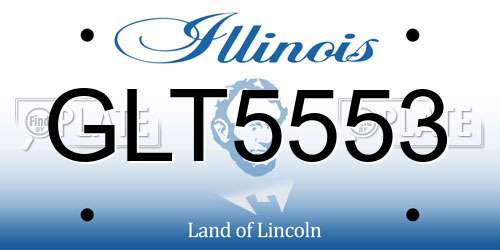 GLT5553 Illinois License Plate