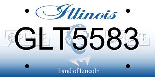 GLT5583 Illinois License Plate