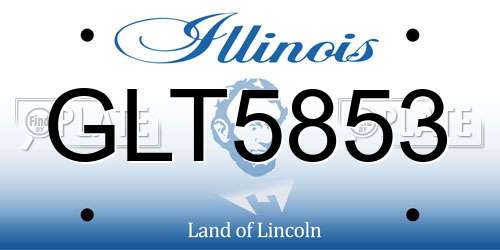 GLT5853 Illinois License Plate