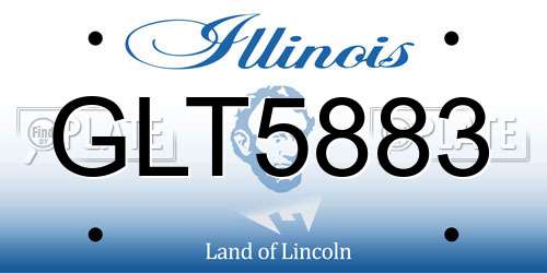 GLT5883 Illinois License Plate