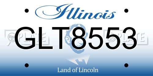 GLT8553 Illinois License Plate