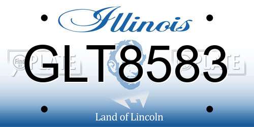 GLT8583 Illinois License Plate
