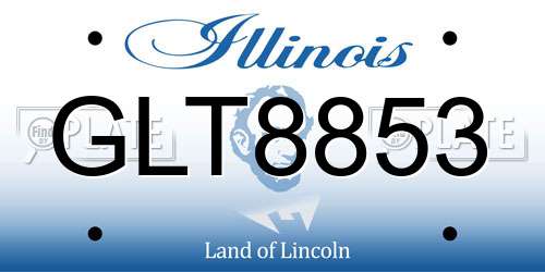GLT8853 Illinois License Plate