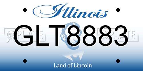 GLT8883 Illinois License Plate