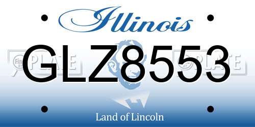 GLZ8553 Illinois License Plate