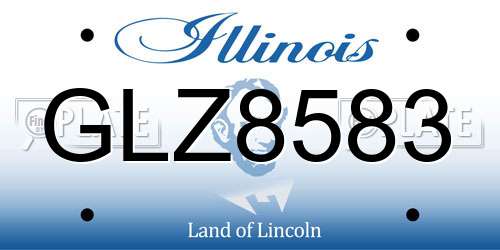 GLZ8583 Illinois License Plate