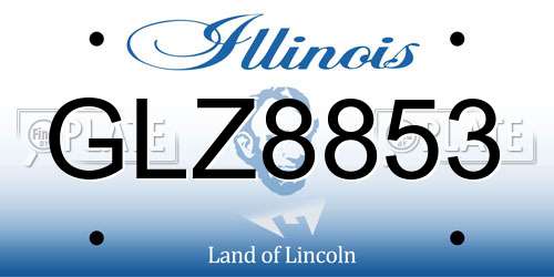 GLZ8853 Illinois License Plate