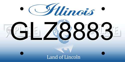 GLZ8883 Illinois License Plate