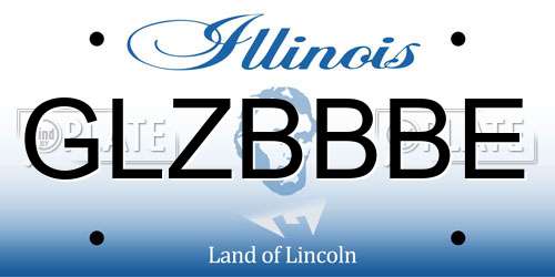 GLZBBBE Illinois License Plate