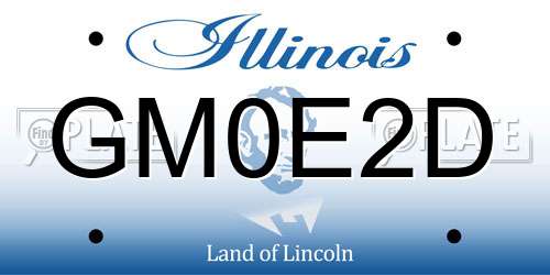 GM0E2D Illinois License Plate