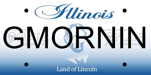 GMORNIN Illinois License Plate