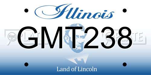 GMT238 Illinois License Plate