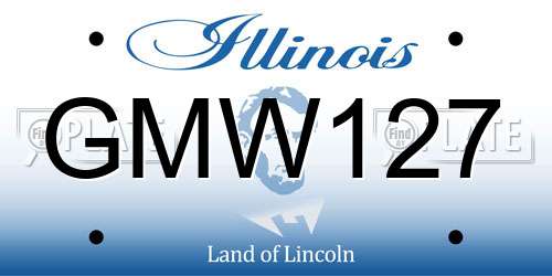 GMW127 Illinois License Plate