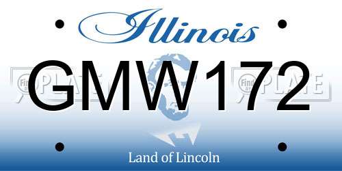 GMW172 Illinois License Plate