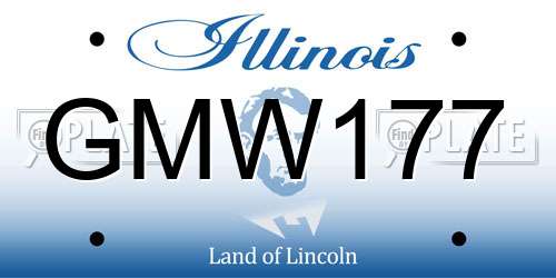 GMW177 Illinois License Plate