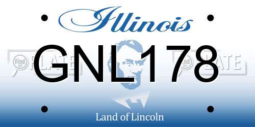 GNL178 Illinois License Plate