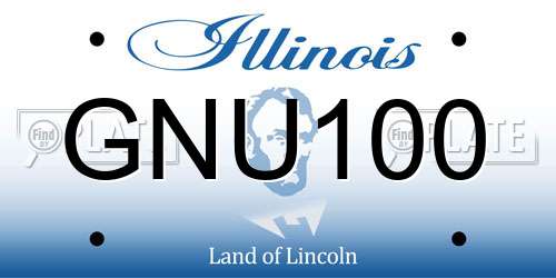 GNU100 Illinois License Plate
