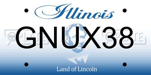 GNUX38 Illinois License Plate