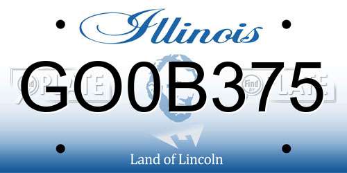 GO0B375 Illinois License Plate