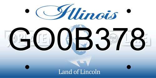 GO0B378 Illinois License Plate