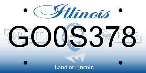 GO0S378 Illinois License Plate