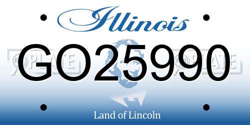 GO25990 Illinois License Plate