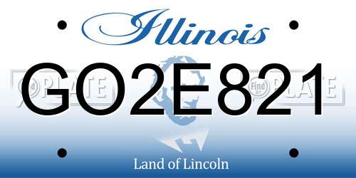 GO2E821 Illinois License Plate