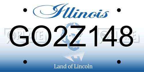 GO2Z148 Illinois License Plate
