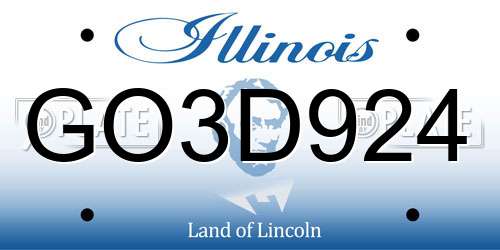 GO3D924 Illinois License Plate