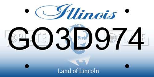 GO3D974 Illinois License Plate