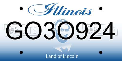 GO3O924 Illinois License Plate