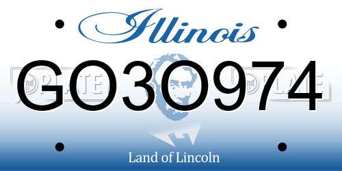 GO3O974 Illinois License Plate
