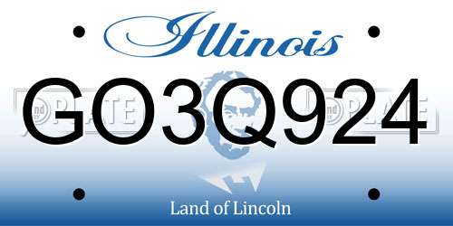 GO3Q924 Illinois License Plate